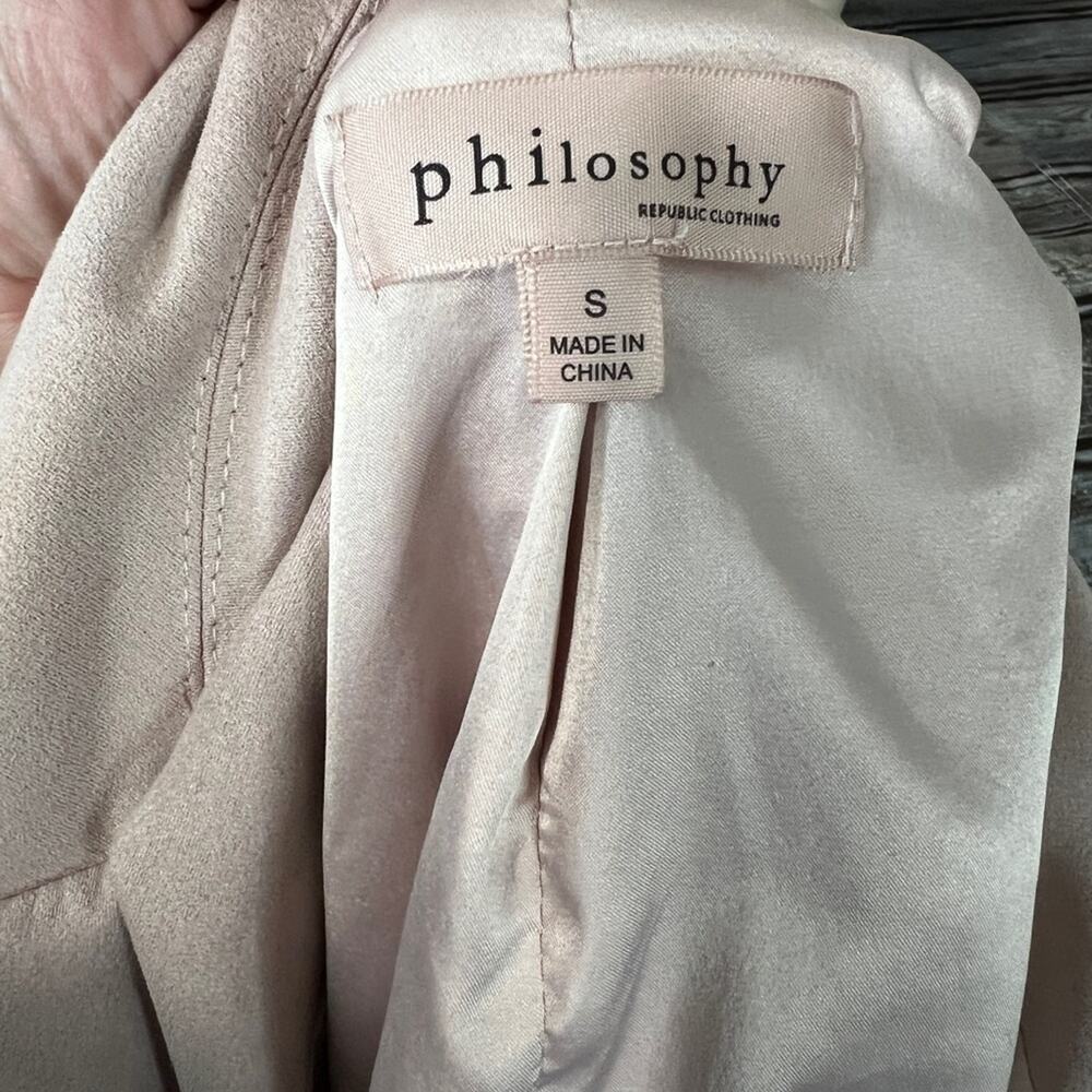 Philosophy Dusty Rose Faux Leather Jacket Small SM - Picture 4 of 5